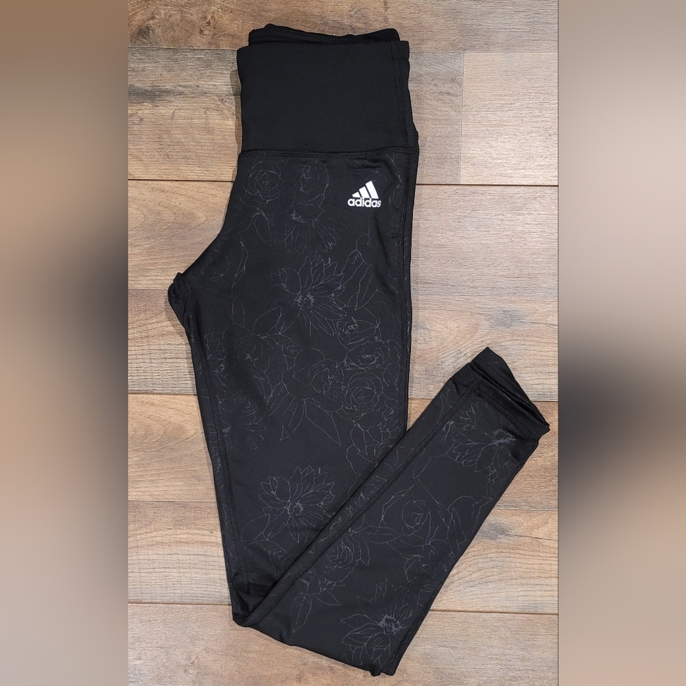 Adidas Climate Floral Print Ankle Full Length Yoga Pants